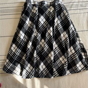 Flannel Plaid Black and White Women's Skirt